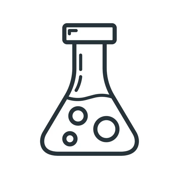 Scientific Laboratory Flask Icon Educational Institution Process Back School Outline — Stock Vector