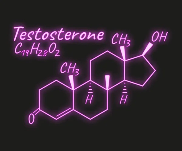 Menschliches Hormon Testosteron Periodisches Element Konzept Chemische Skelettformel Symbol Etikett — Stockvektor