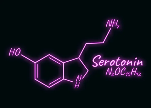 Human Hormone Serotonin Periodic Element Concept Chemical Skeletal Formula Icon — Stock Vector