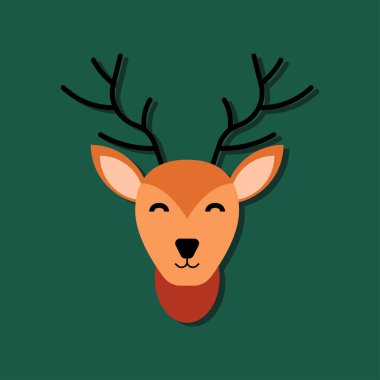 Çizgi film geyiğinin kafası yana dönük ve ağzı açık.