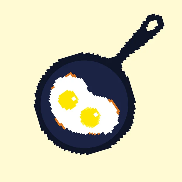 Pixel oeufs frits — Image vectorielle