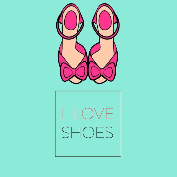我喜欢粉红色的鞋子 — 图库矢量图片