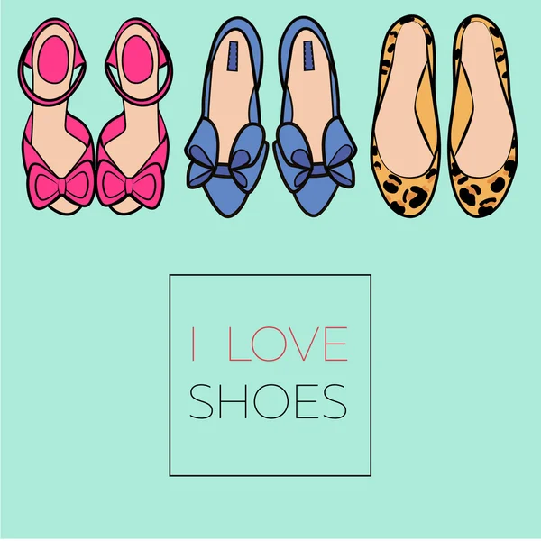 Set di scarpe femminili — Vettoriale Stock