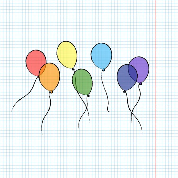 Ballons ensemble coloré — Image vectorielle