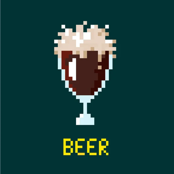 Pixel cálice de cerveja —  Vetores de Stock