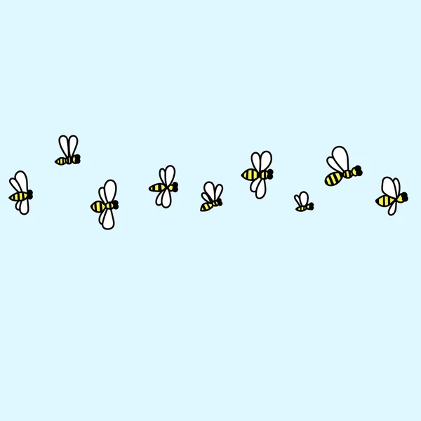 Miel abejas de dibujos animados — Archivo Imágenes Vectoriales