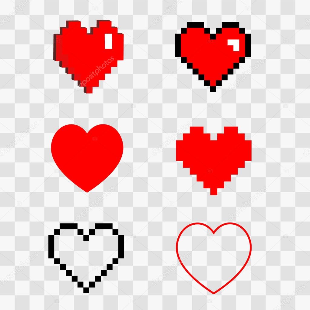 Coeur Pixel Set Image Vectorielle Par Lovedoves C Illustration