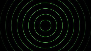 Abstract Green Concentric Circle Rings on Dark Background Illustration