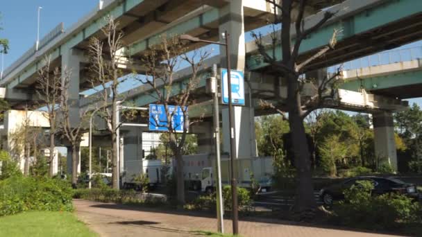 De grote skyway weg op het centrum van Tokio — Stockvideo