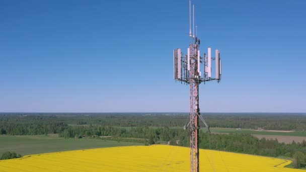 Estonia.copyスペースのモバイル通信タワーのパネルの詳細を見る — ストック動画