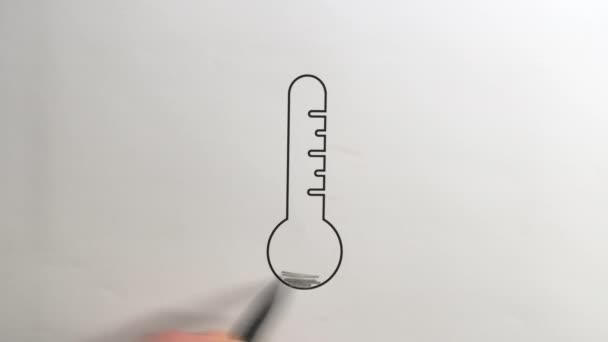 The black pen used as an indicator of the temperature — Video