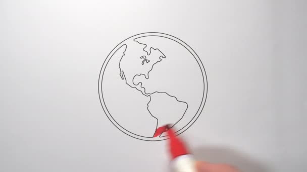 미국 대륙 과 함께 있는 작은 지구본 — 비디오