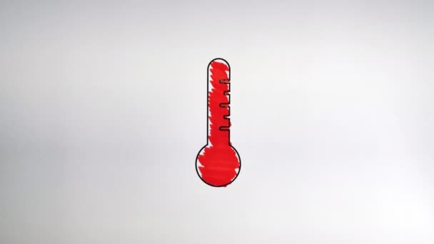 Uma animação de velocidade para trás da temperatura colorida vermelha — Vídeo de Stock