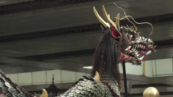 Nauwere blik van de rode draak in het festival in Tokyo Japan — Stockvideo