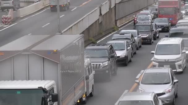 Piękne ujęcie korków w godzinach szczytu w Tokyo Japan. — Wideo stockowe