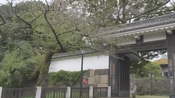 Impressionante scatto della Porta Tayasumon al Palazzo Imperiale di Tokyo. — Video Stock