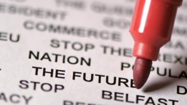 The word The Future being encircled with the red marker