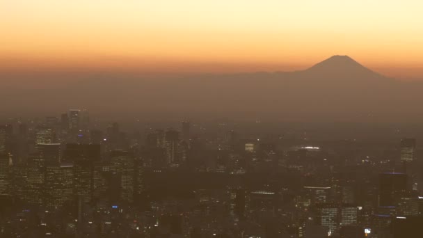 La oscura vista nocturna de la ciudad de Tokio en Japón — Vídeos de Stock