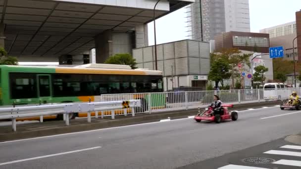 The Street Kart Tour na cidade de Tóquio, no Japão — Vídeo de Stock