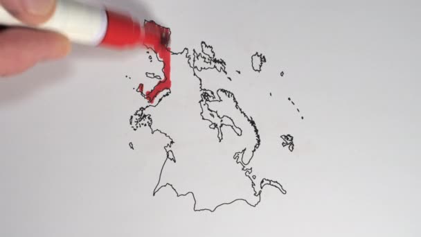 Coloração rápida da ilustração do mapa da Europa — Vídeo de Stock