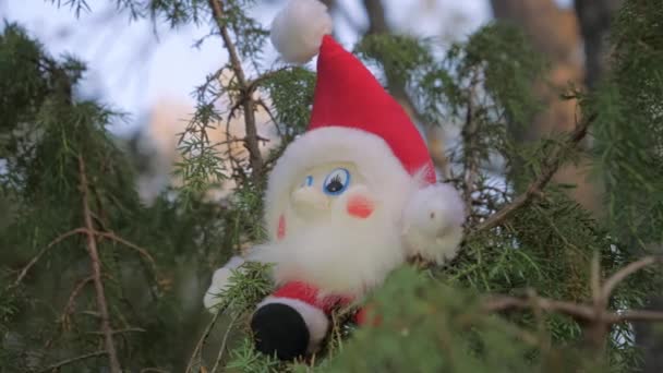 O brinquedo de gnome barbudo branco em Rovaniemi Finland.4k — Vídeo de Stock