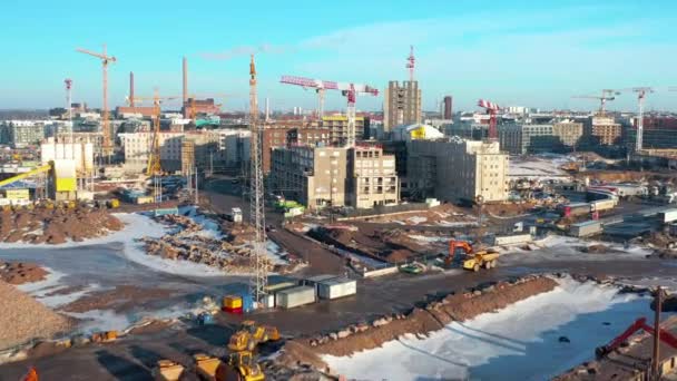 Flygfoto över industriområdet i Helsingfors Finland — Stockvideo