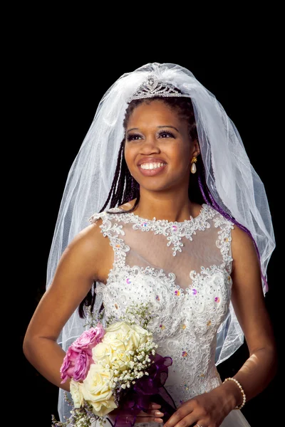 아름 다운 아프리카계 미국인 신부 초상화 — 스톡 사진