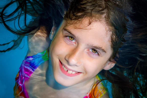 Smiling Swimmer Looking Up — Stock Photo, Image