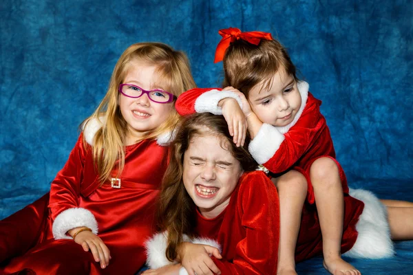 Santa Girls Portrait — Stock Photo, Image