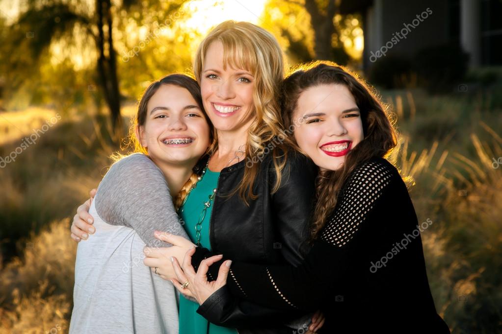 Teen Girls Hugging