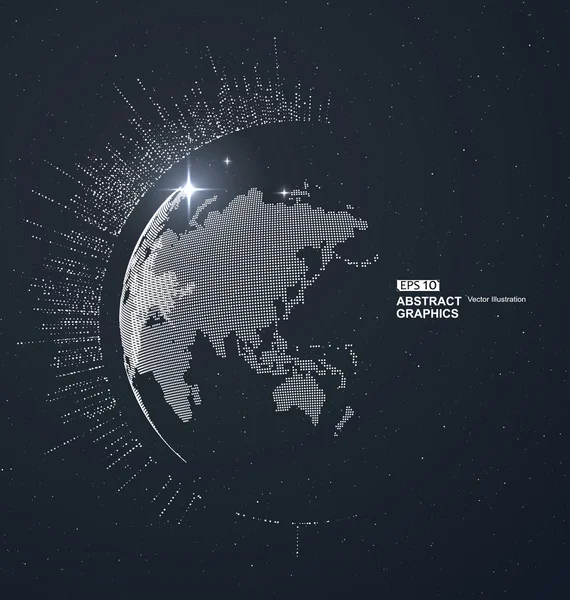 Světová mapa bod, linie, složení, představující globální, celosvětové sítě připojení, mezinárodní význam. — Stockový vektor