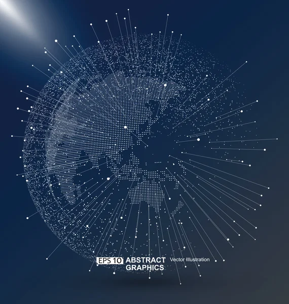Mundo mapa ponto, linha, composição, representando o global, conexão de rede global, significado internacional . —  Vetores de Stock