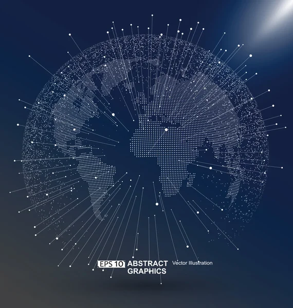 Mundo mapa ponto, linha, composição, representando o global, conexão de rede global, significado internacional . —  Vetores de Stock