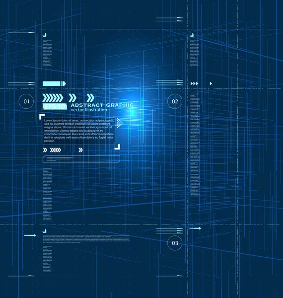Calle electrónica virtual, Ilustración abstracta sentido de la tecnología . — Vector de stock