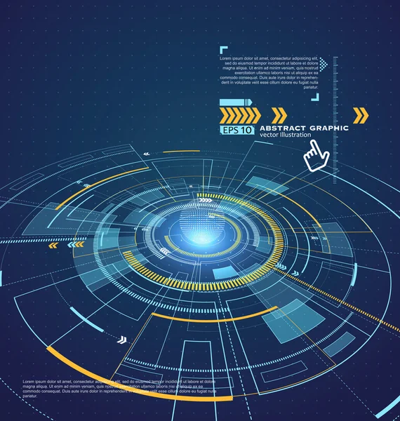 Teknologi antarmuka, masa depan pengalaman pengguna. - Stok Vektor