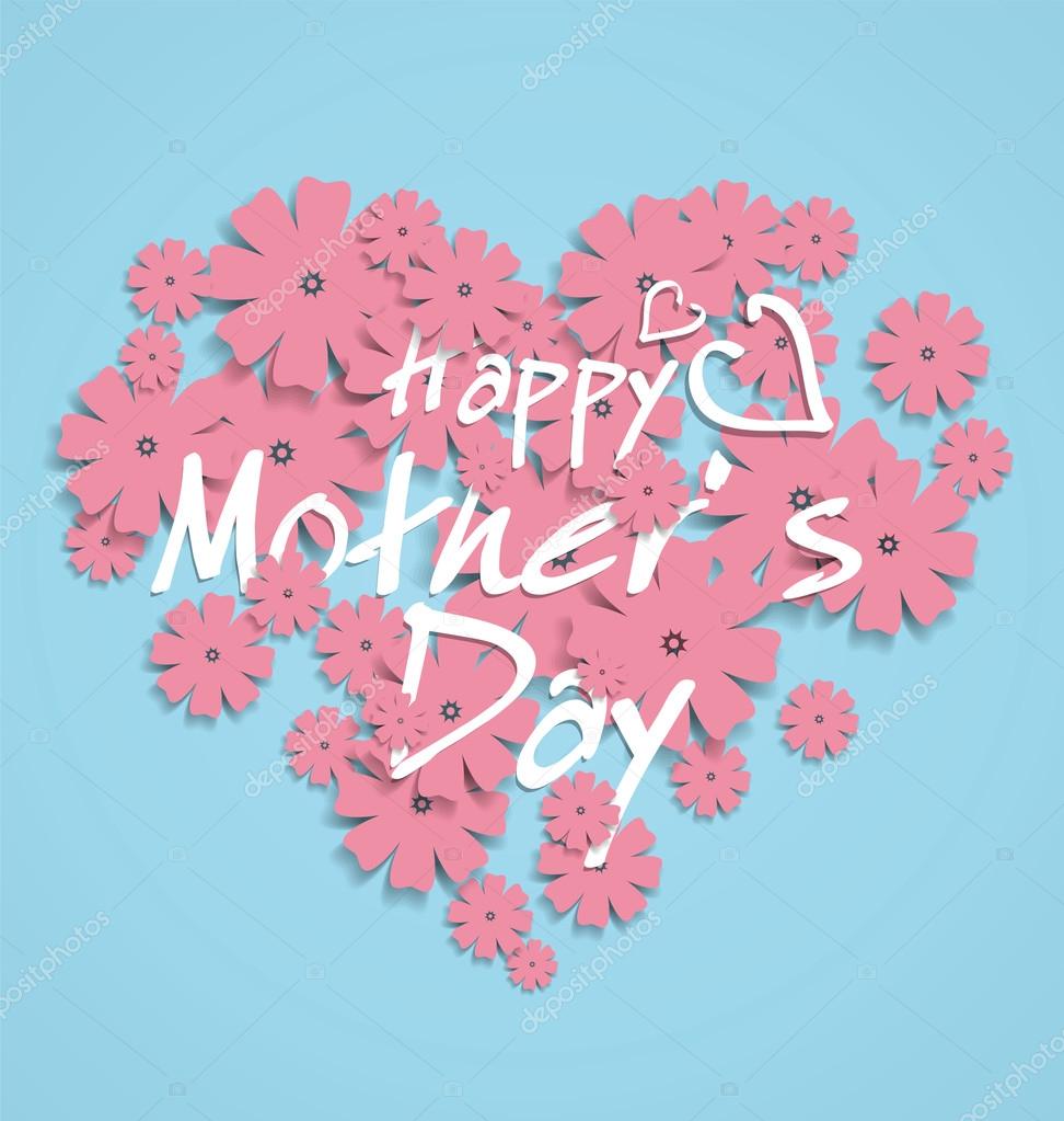 Mother's Day-themed heart-shaped graphic design.