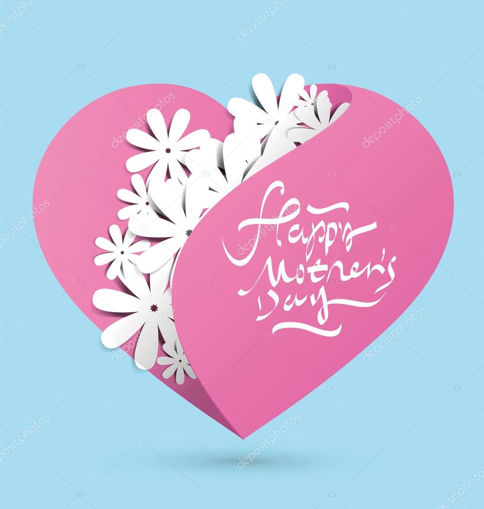 Mother's Day-themed heart-shaped graphic design.