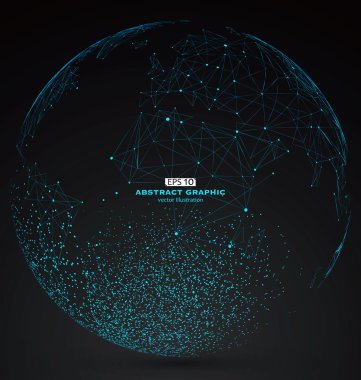 Dünya harita nokta, çizgi, kompozisyon, küresel, küresel ağ bağlantısı, uluslararası temsil eden anlamı.