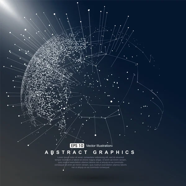 Mundo mapa ponto, linha, composição, representando o global, conexão de rede global, significado internacional . —  Vetores de Stock