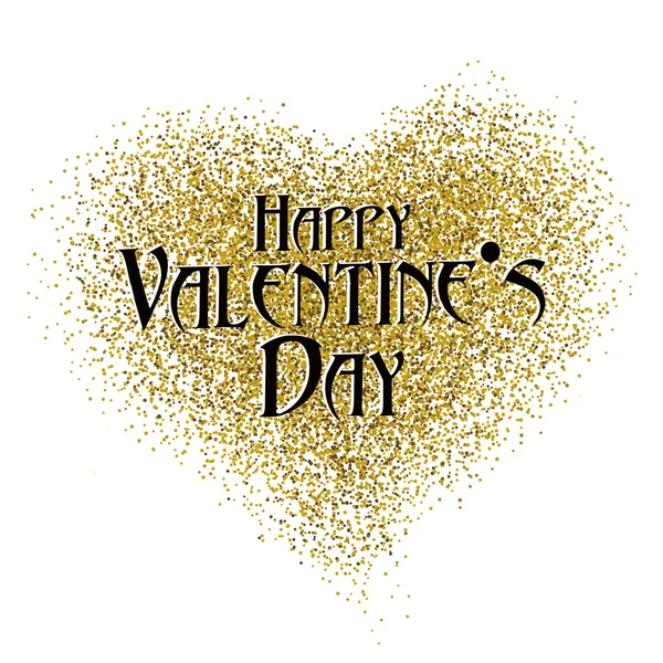 "Happy Valentine 's Day "font design, shiny gold components . — стоковый вектор