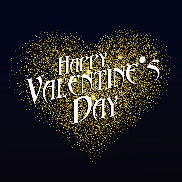 "Happy Valentine 's Day "font design, shiny gold components . — стоковый вектор