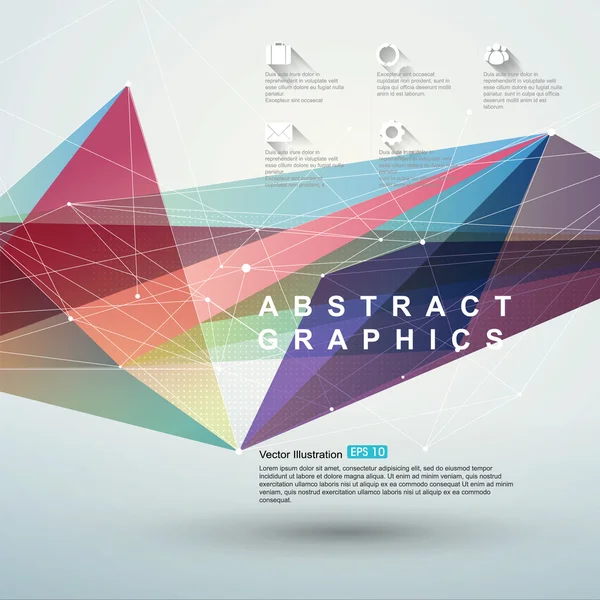 Pont, vonal, felület összetétele absztrakt grafika, infographics, vektoros illusztráció. — Stock Vector