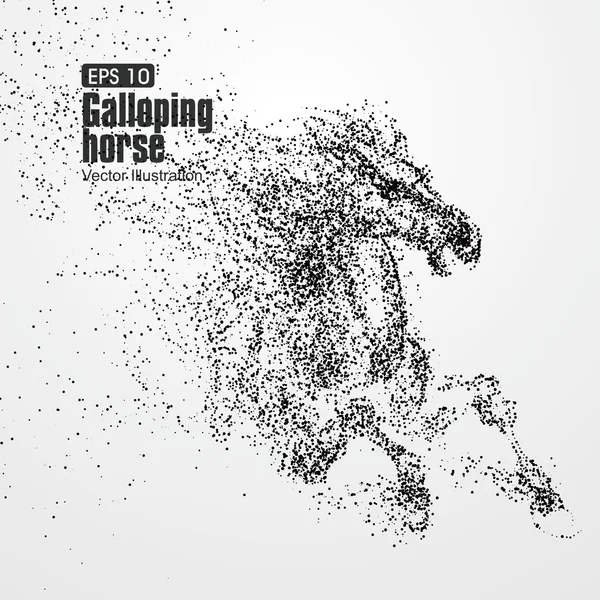 Cavalo galopante, Muitas partículas, esboço, ilustração vetorial , — Vetor de Stock