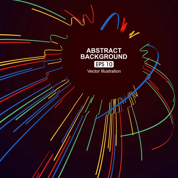 Kleurrijke kromme samenstelling hebben een gevoel voor perspectief achtergrond. — Stockvector
