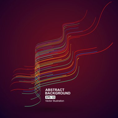 Renkli eğrisi kompozisyon Perspektif grafik duygusu var.