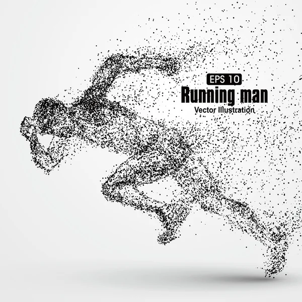 Running Man, composição divergente de partículas, ilustração vetorial . —  Vetores de Stock