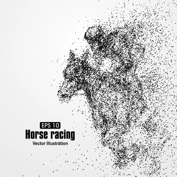 Corrida de cavalos, composição divergente de partículas, ilustração vetorial . —  Vetores de Stock