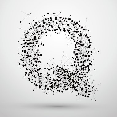 Mektupları, yazı tipi tasarım oluşan nokta çizgi.