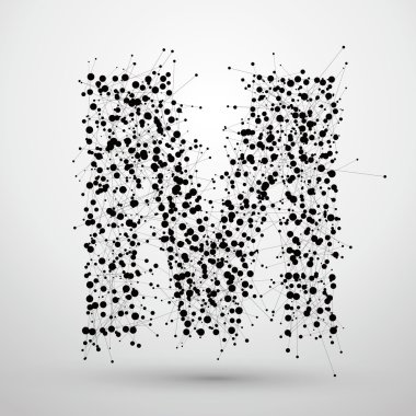 Mektupları, yazı tipi tasarım oluşan nokta çizgi.