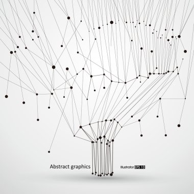 Puan ve ağaçların hatları, soyut grafik